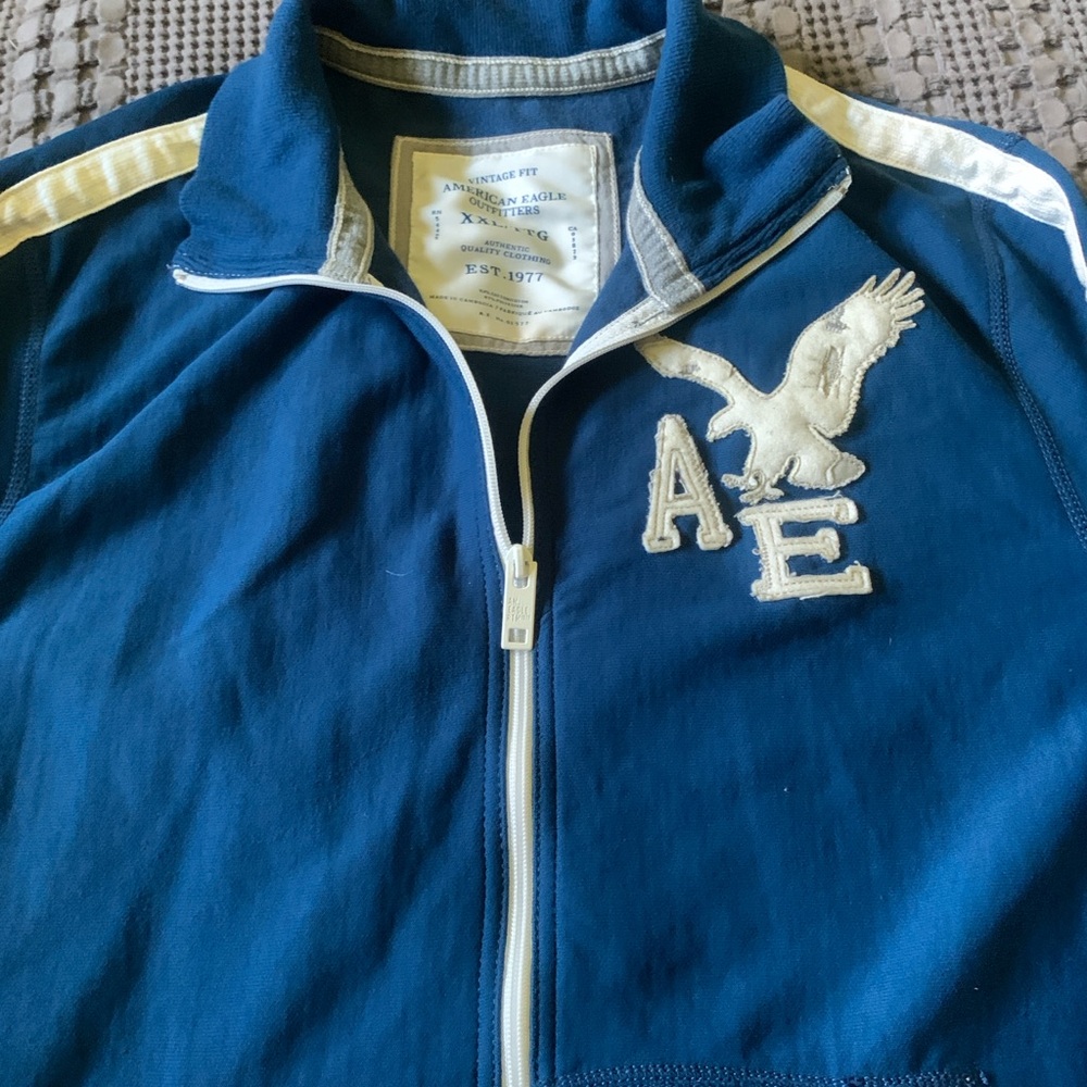 American Eagle Outfitters Men's Navy Varsity Jacket